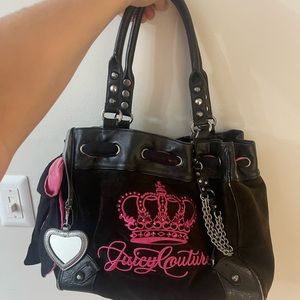 Vintage Juicy Couture Black Velour Daydreamer Bag